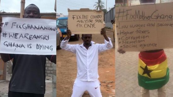 Fix The Country Ghana: Ghanaians protest online as Ghana police full ground for Independence Square