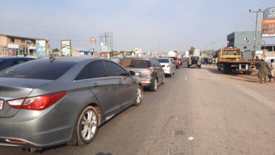 Contruction work on Accra-Kasoa highway causes gridlock for several hours